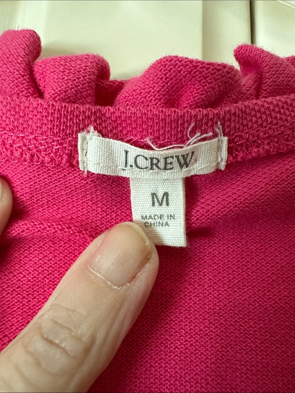 J. Crew Hot Pink Ruffle-Trim Midi Dress
